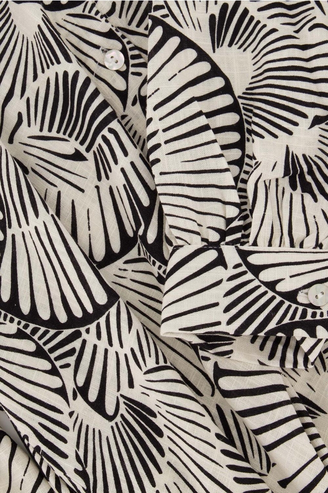 DOORKNOOP JURK MET GRAFISCHE PRINT 0301 100 7067 OFF WHITE/ZWART